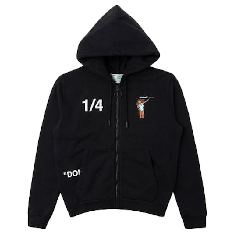 Pre-owned Off-white Dondi White Woman Zip Up Hoodie Black/multicolor