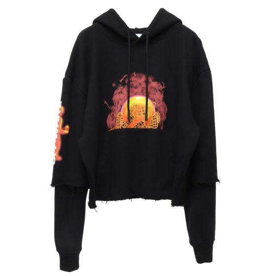OFF-WHITE Double Sleeves Hands And Planet Hoodie Black/Multicolor