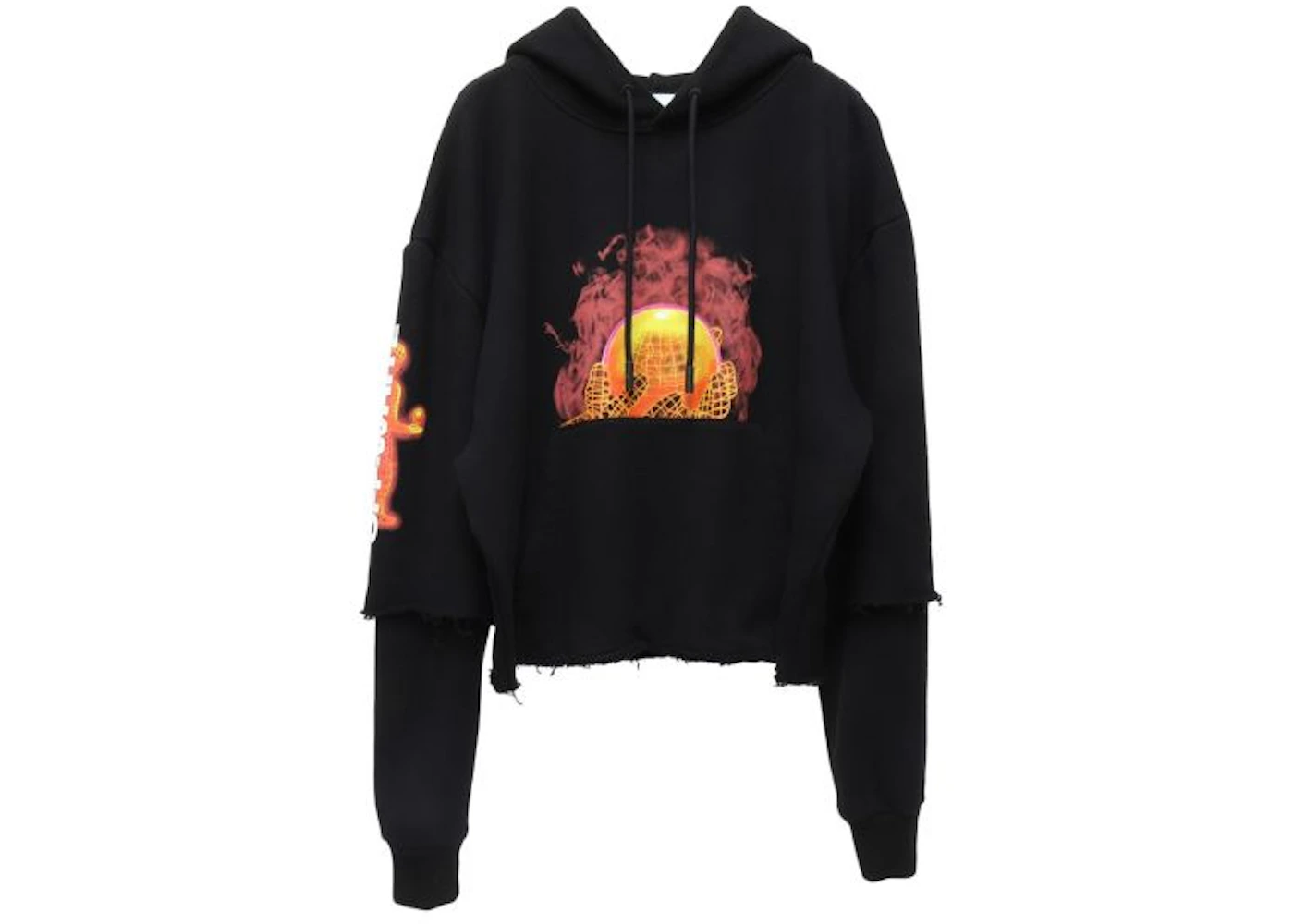 OFF-WHITE Double Sleeves Hands And Planet Hoodie Black/Multicolor Men's ...