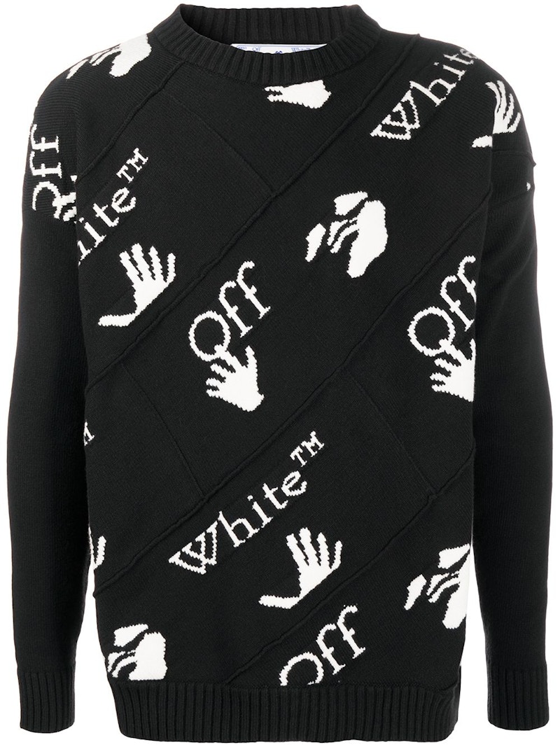 OFF-WHITE Drowning Crewneck Sweater Black/White 男装- FW20 - CN