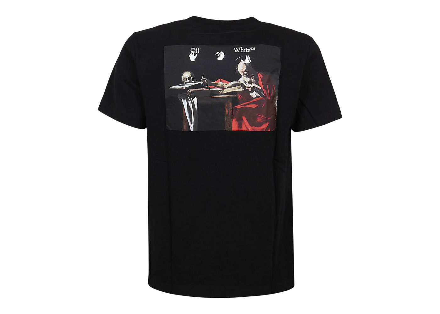 OFF-WHITE Drowning Man Logo Caravaggio Saint Jerome Writing Print T-Shirt  Black/Multi Men's - US