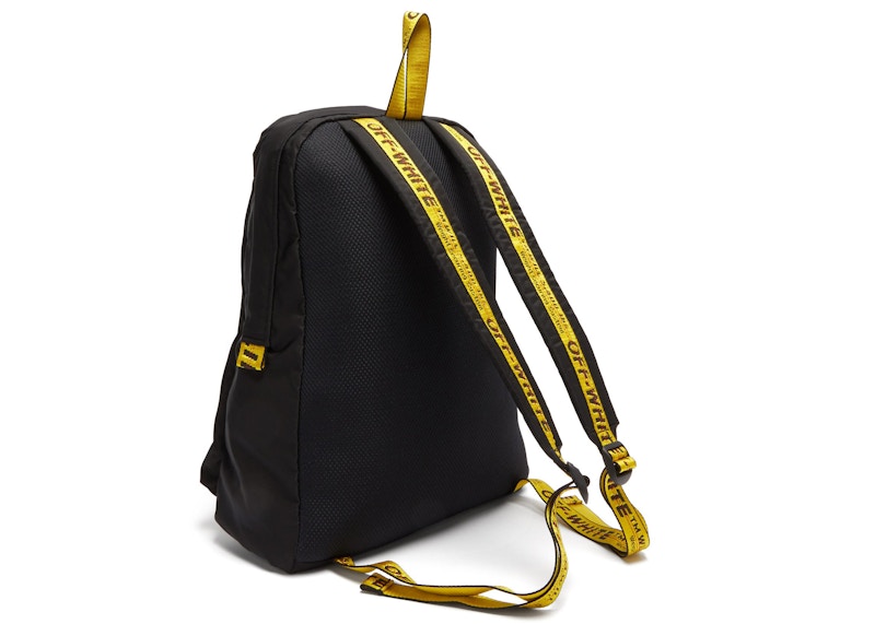 OFF-WHITE Easy Backpack Black White Yellow in Polymide with