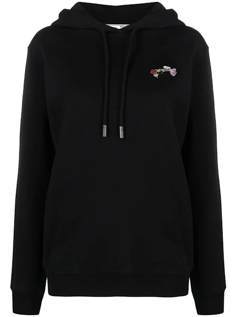 OFF-WHITE Embroidered Floral Arrow Hoodie Black - SS21 - US