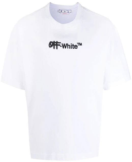 OFF-WHITE Embroidered Spray Helvetica Skate Tee White/Black - FW22