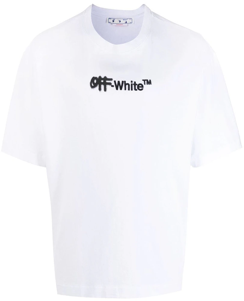 OFF-WHITE Embroidered Spray Helvetica Skate Tee White/Black Men's ...