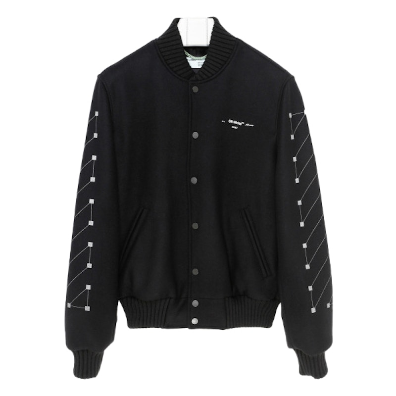 off white arrow varsity jacket