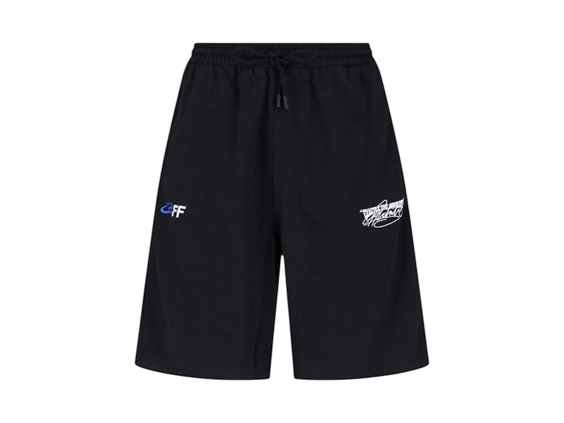 Pre-owned Off-white Men's Offwhite Exactly The Opposite Arrow Skate Sweatshorts In Black