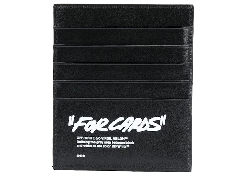 off white black quote card holder