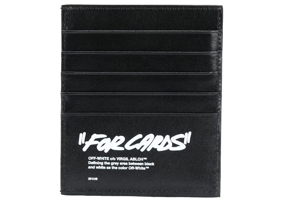 Pre-owned Off-white "for Cards" Quote Print Cardholder Black