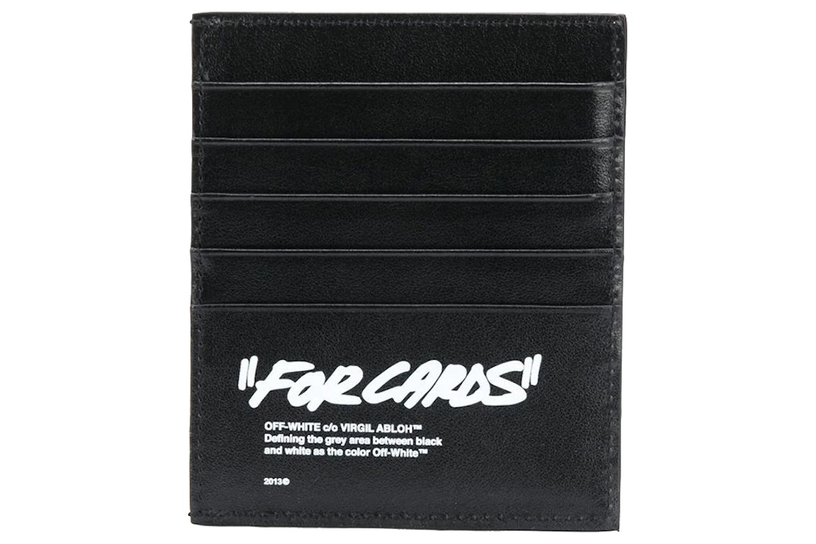 Pre-owned Off-white "for Cards" Quote Print Cardholder Black