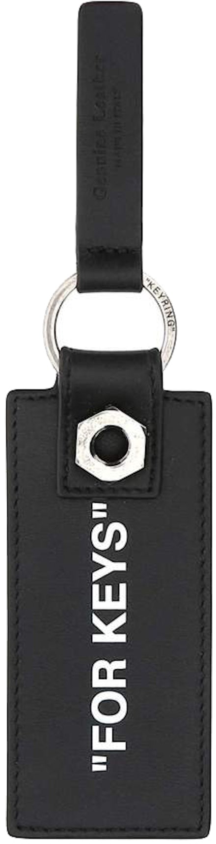 Off-White c/o Virgil Abloh Quote Leather Key Chain - Black! Fast ship!