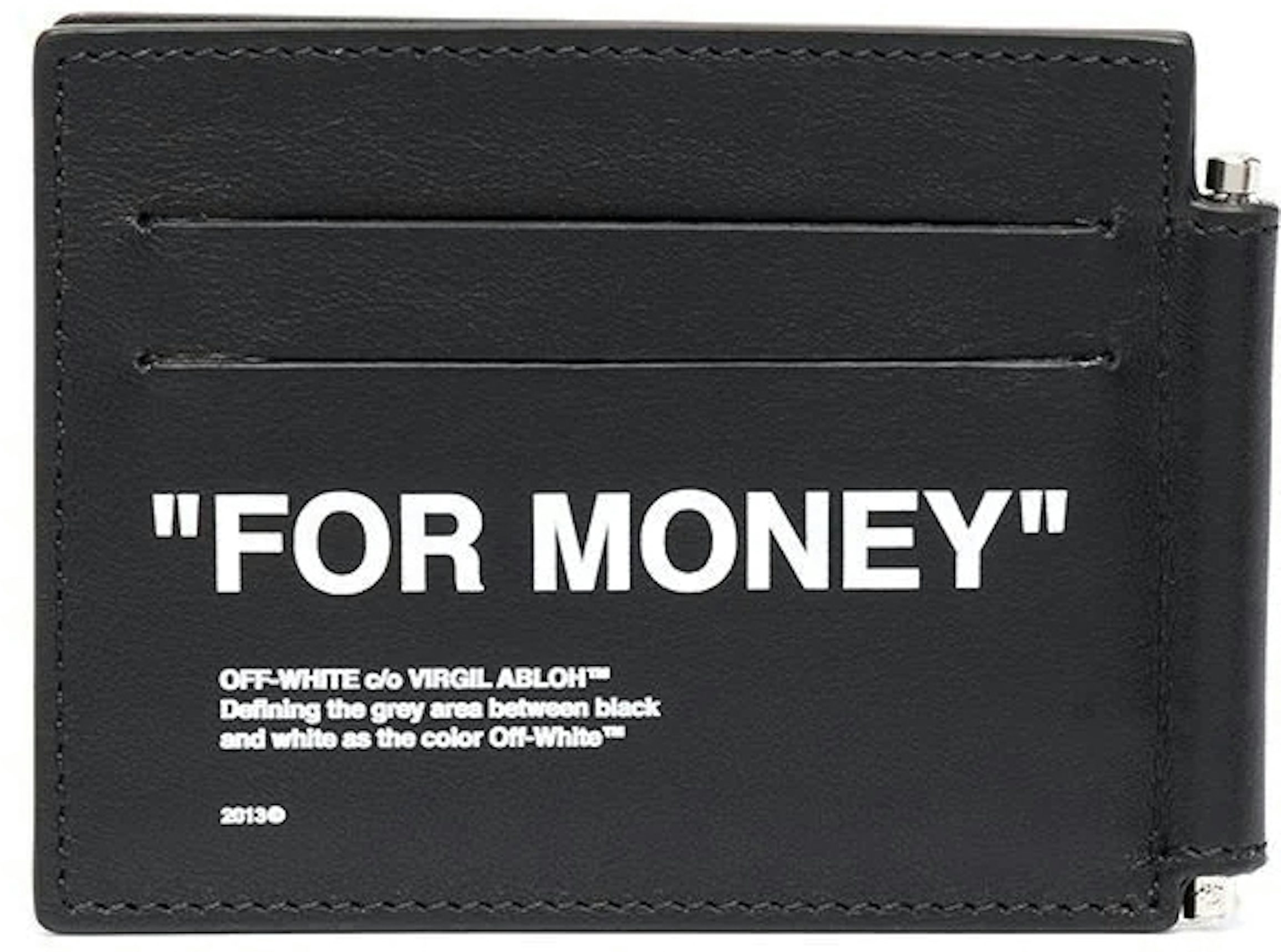 Monogram leather wallet w/ bill clip - Saint Laurent - Men