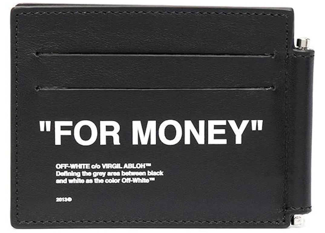 Pre-owned Off-white "for Money" Bill Clip Wallet Black