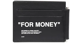 OFF-WHITE "FOR MONEY" Bill Clip Wallet Black