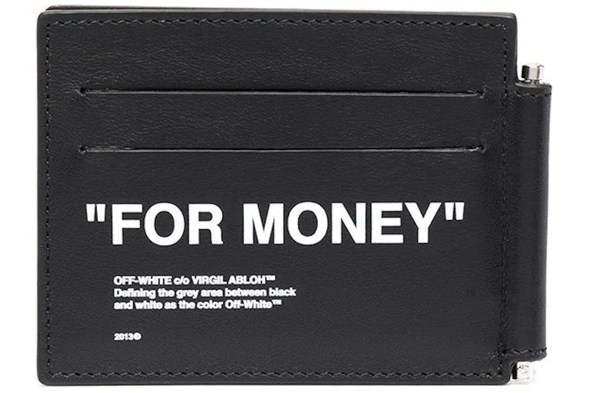 Pre-owned Off-white "for Money" Bill Clip Wallet Black