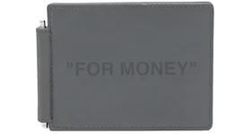 OFF-WHITE "FOR MONEY" Bill Clip Wallet Grey