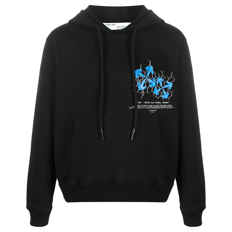 black and blue off white hoodie