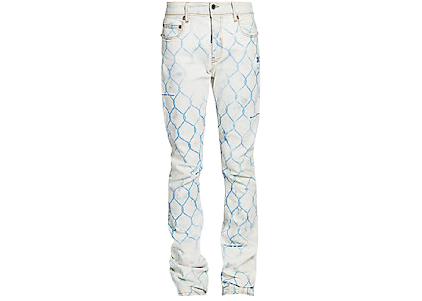 OFF-WHITE Fence Bleached Skinny Fit Denim Jeans Bleach/Light Blue Men's ...