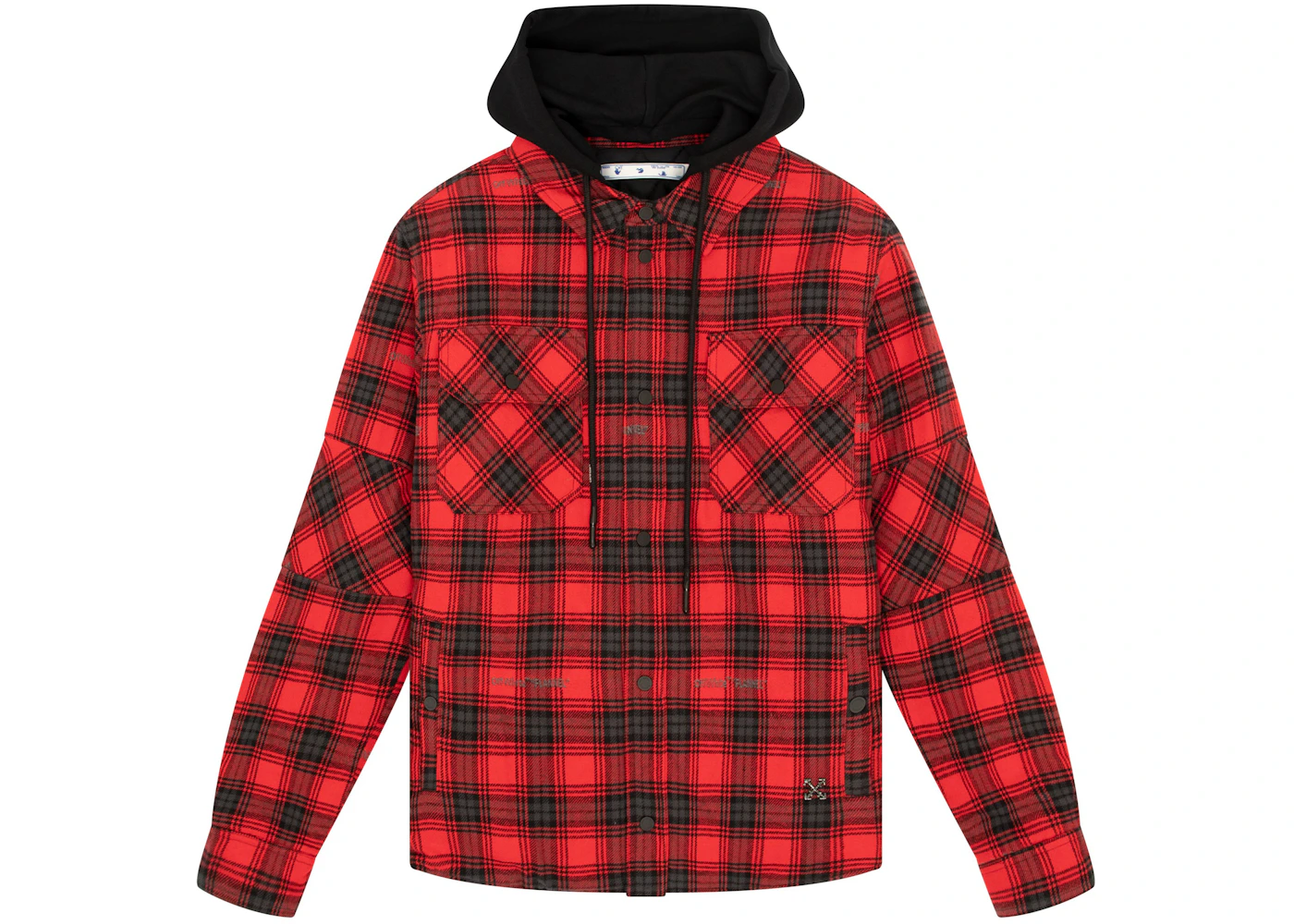 OFF-WHITE Flannel Hooded Jacket Red Men's - FW21 - US