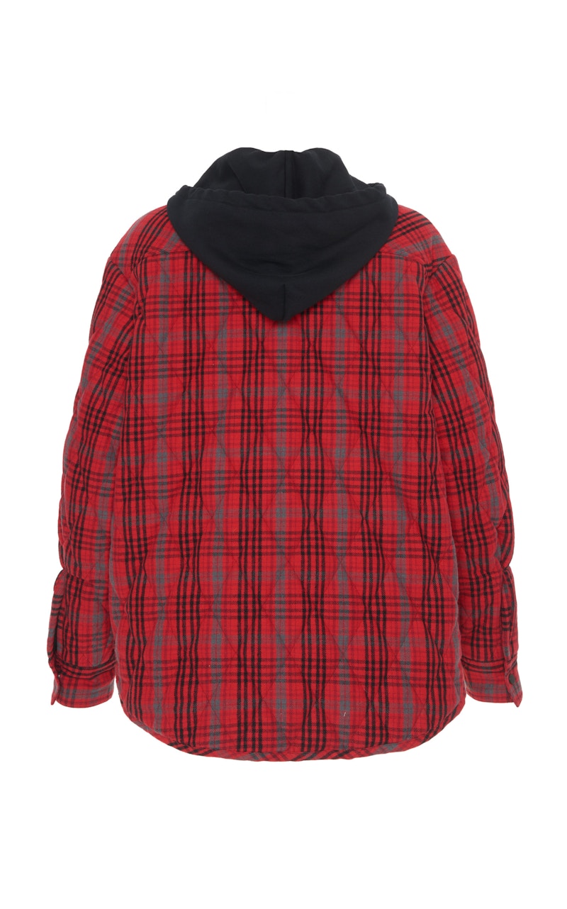 Off white sale plaid hooded jacket