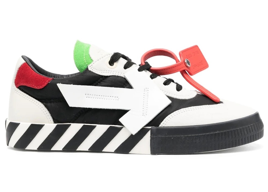 Pre-owned Off-white Floating Arrow Vulcanized Low Black Green Red In Black/bright Green/red