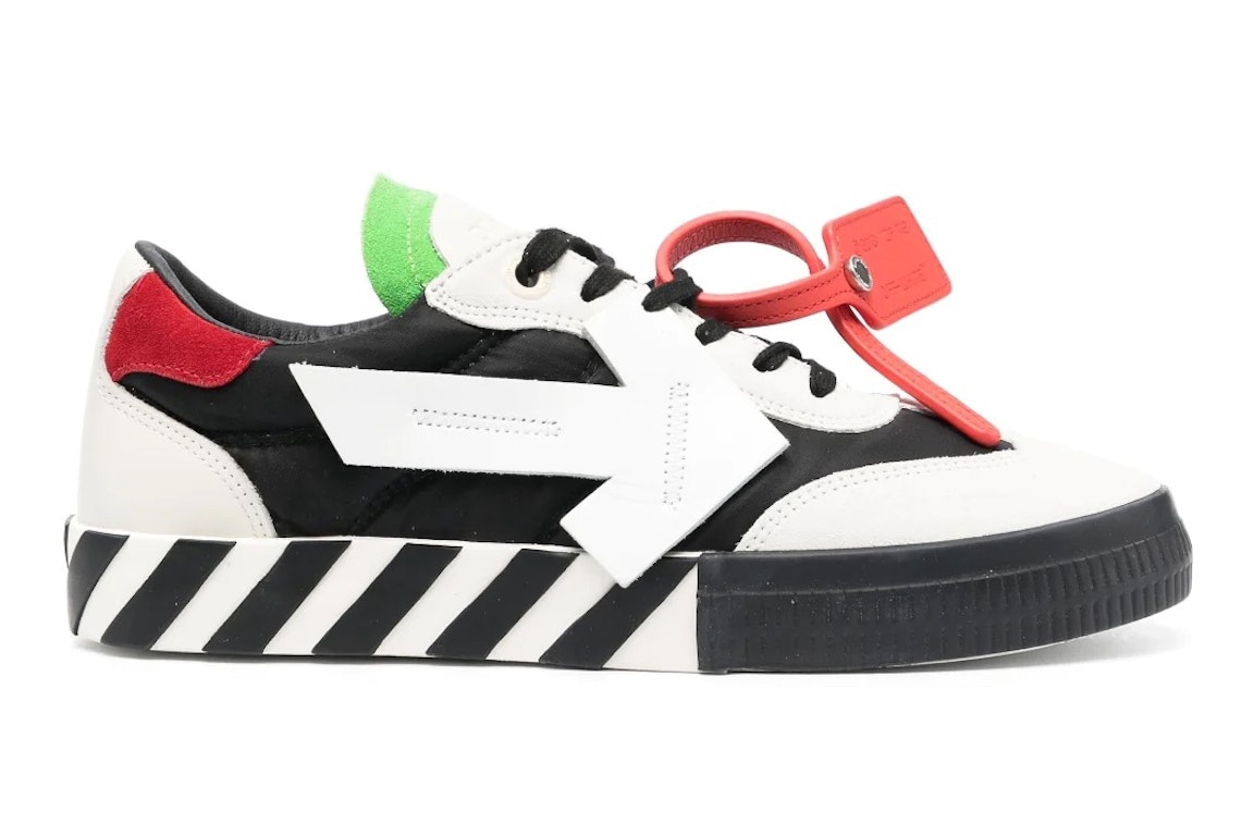 Pre-owned Off-white Floating Arrow Vulcanized Low Black Green Red In Black/bright Green/red