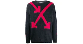 OFF-WHITE Fuzzy Arrows Knit Sweater Dark Grey/Red
