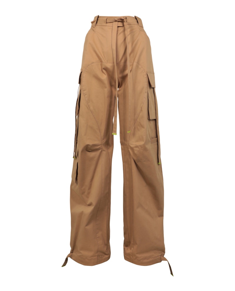 Pre-owned Off-white Women's Offwhite Gabardine Cargo Pants In Beige In Sand