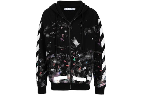 OFF-WHITE Galaxy Brushed Zip Up Hoodie Black Men's SS21 US