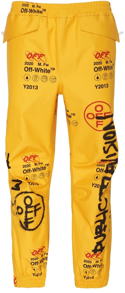OFF-WHITE Goretex Graffiti Pants Yellow/Multicolor - FW19