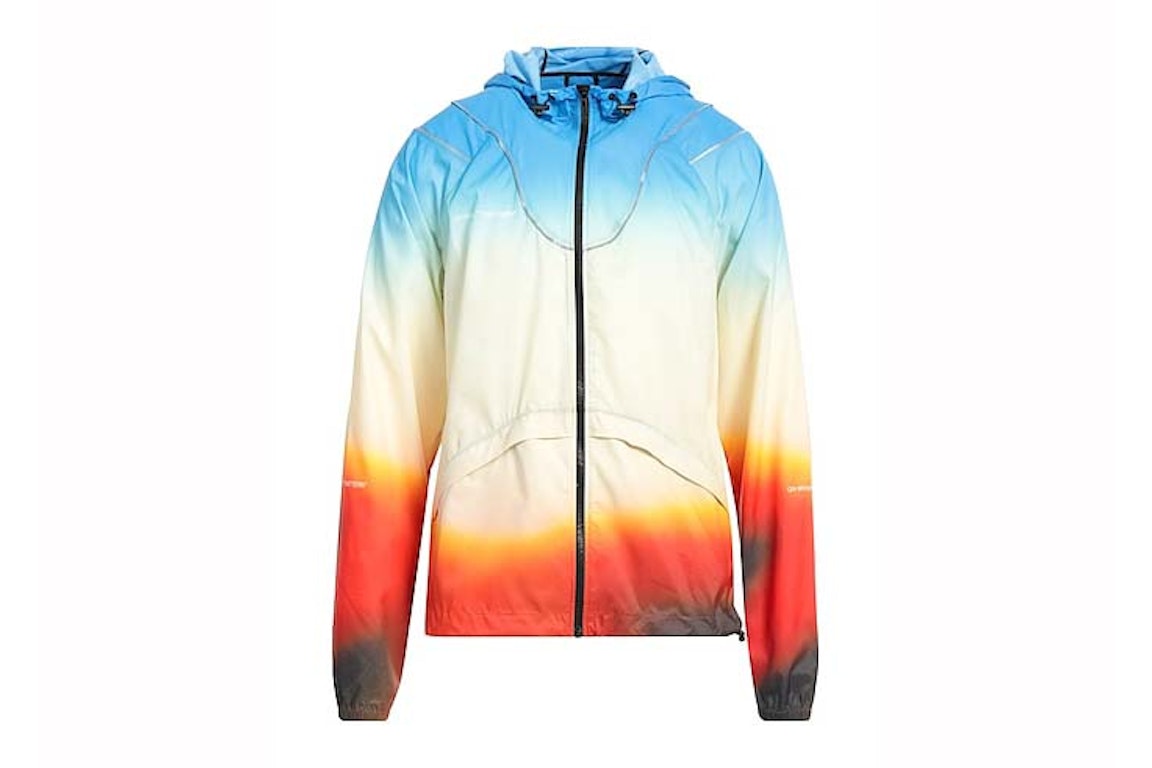 Pre-owned Off-white Gradient Hooded Jacket Blue/yellow/orange