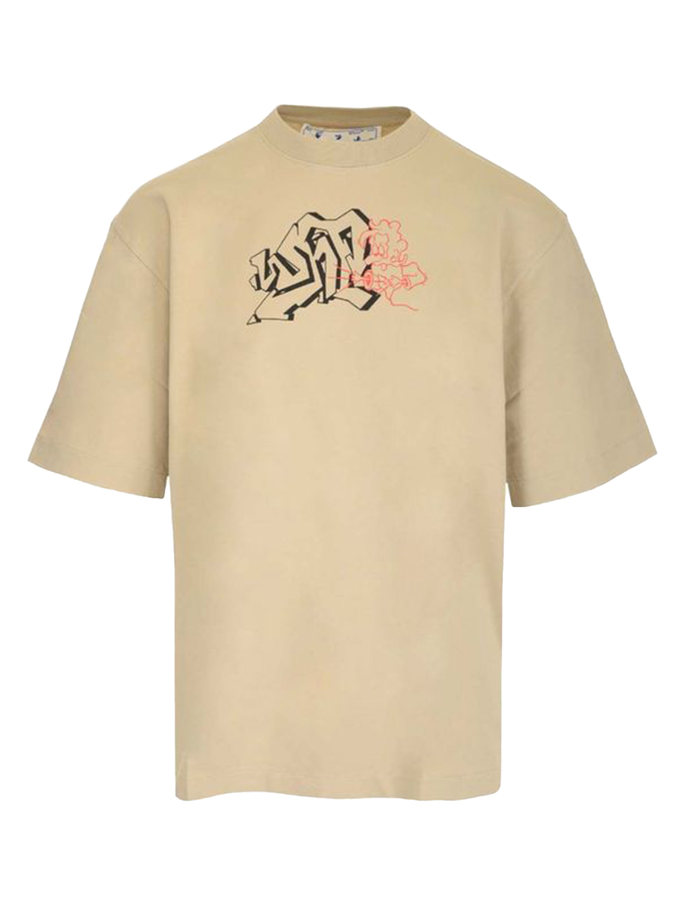 OFF WHITE Graffiti Arrows Logo T Shirt Dark Sand Men's   SS   US