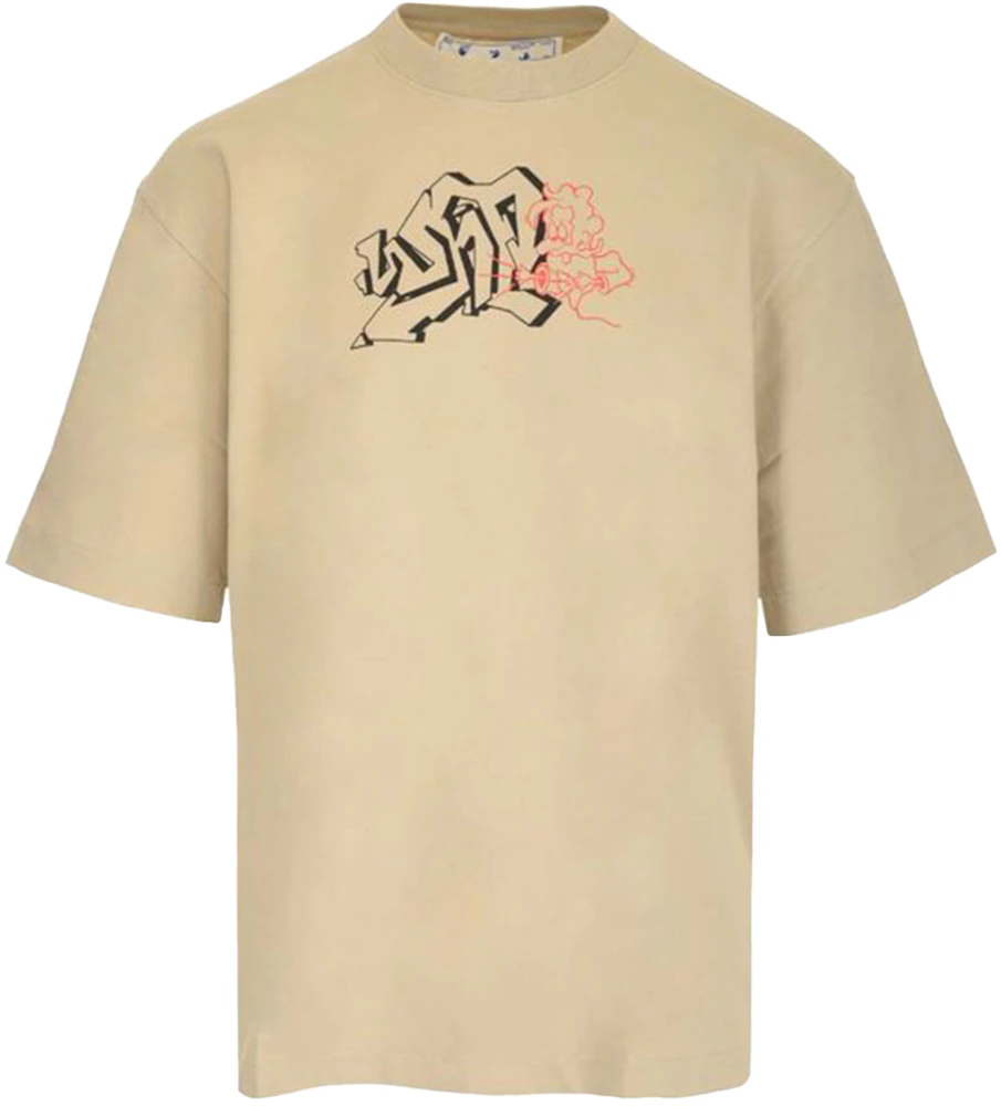 OFF-WHITE Graffiti Arrows Logo T-Shirt Dark Sand Men's - SS22 - US