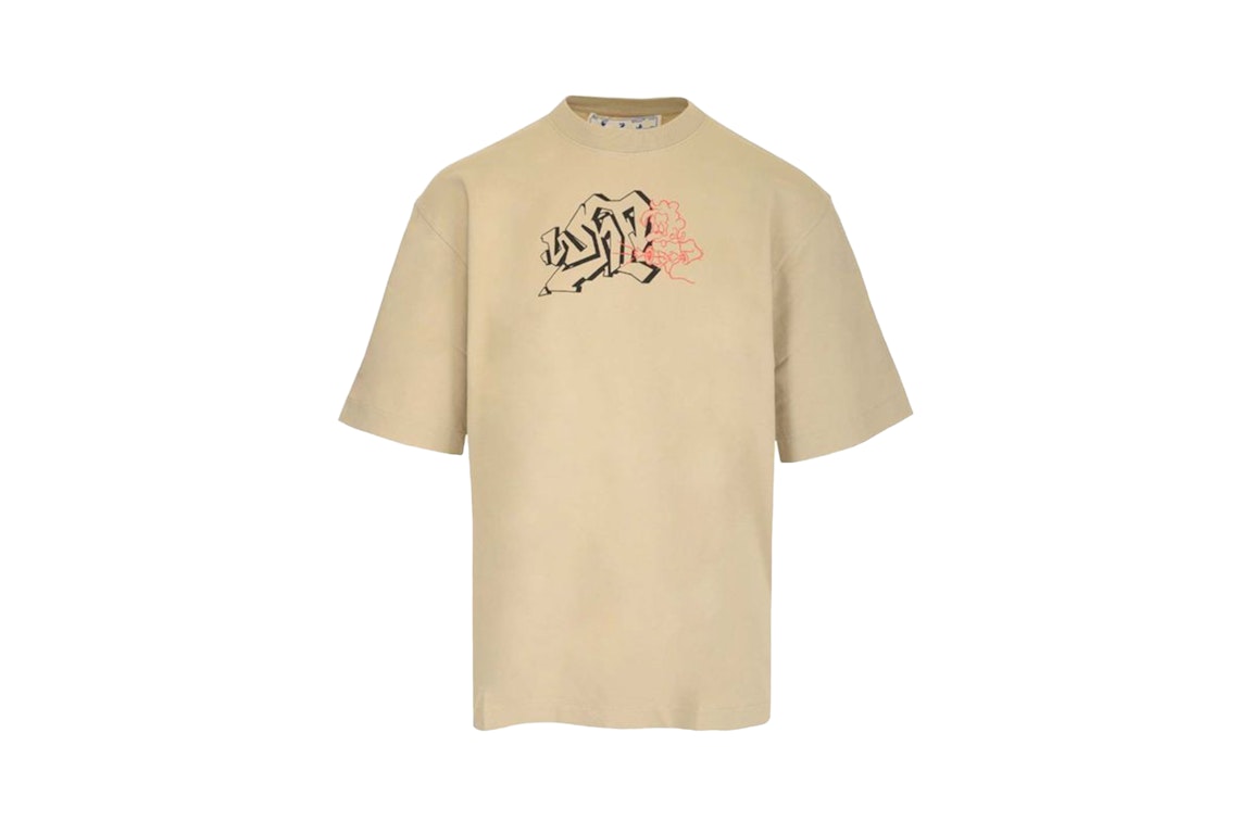 Pre-owned Off-white Graffiti Arrows Logo T-shirt Dark Sand