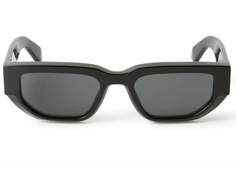 Pre-owned Off-white Offwhite Greeley Square Sunglasses In Black/dark Grey (oeri115s24pla0011007/fr)