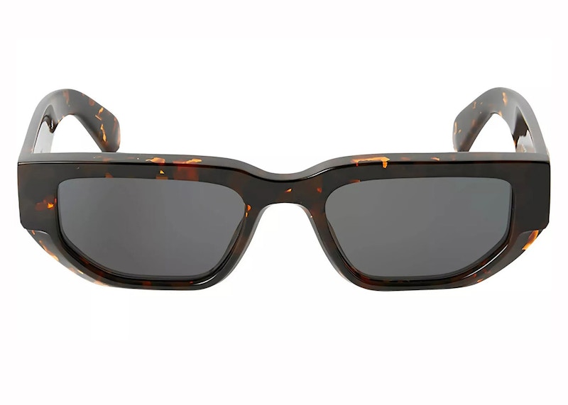 Pre-owned Off-white Offwhite Greeley Square Sunglasses In Havana/dark Grey (oeri115s24pla0016007/fr) In Gray