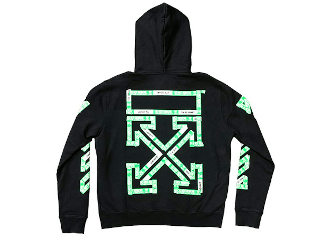 pix Off White Hoodie Green And Black jpy