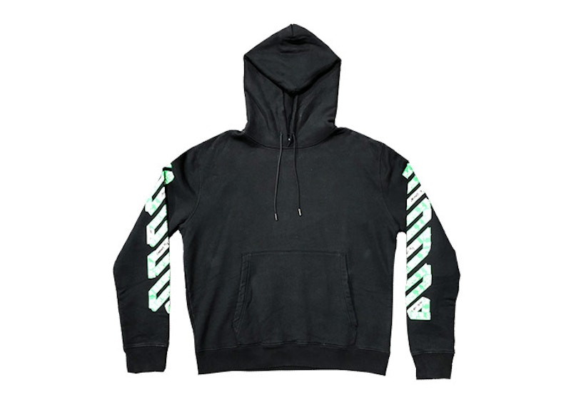 off white green black hoodie