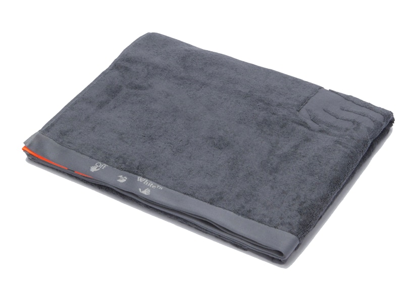 OFF-WHITE Grey Shower Towel With Logo