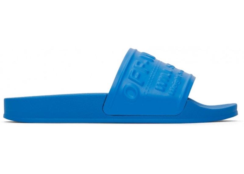 Off white blue 2025 logo pool slides