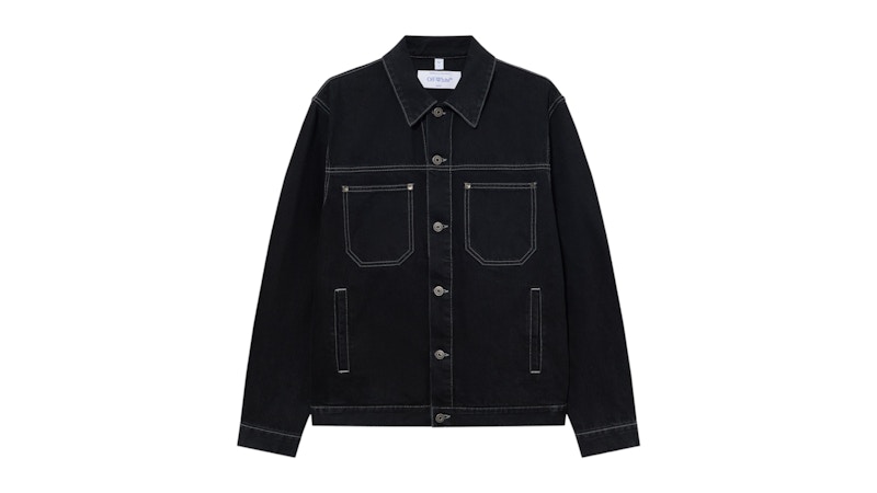 OFF-WHITE Half Arrow Denim Skate Jacket Stone Raw Black Men's - SS26 - US