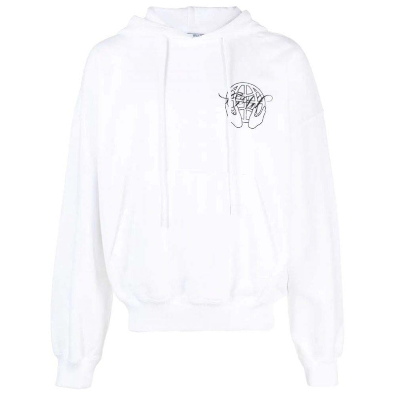 Pre-owned Off-white Men's Off Hand Arrow Boxy Hoodie In White