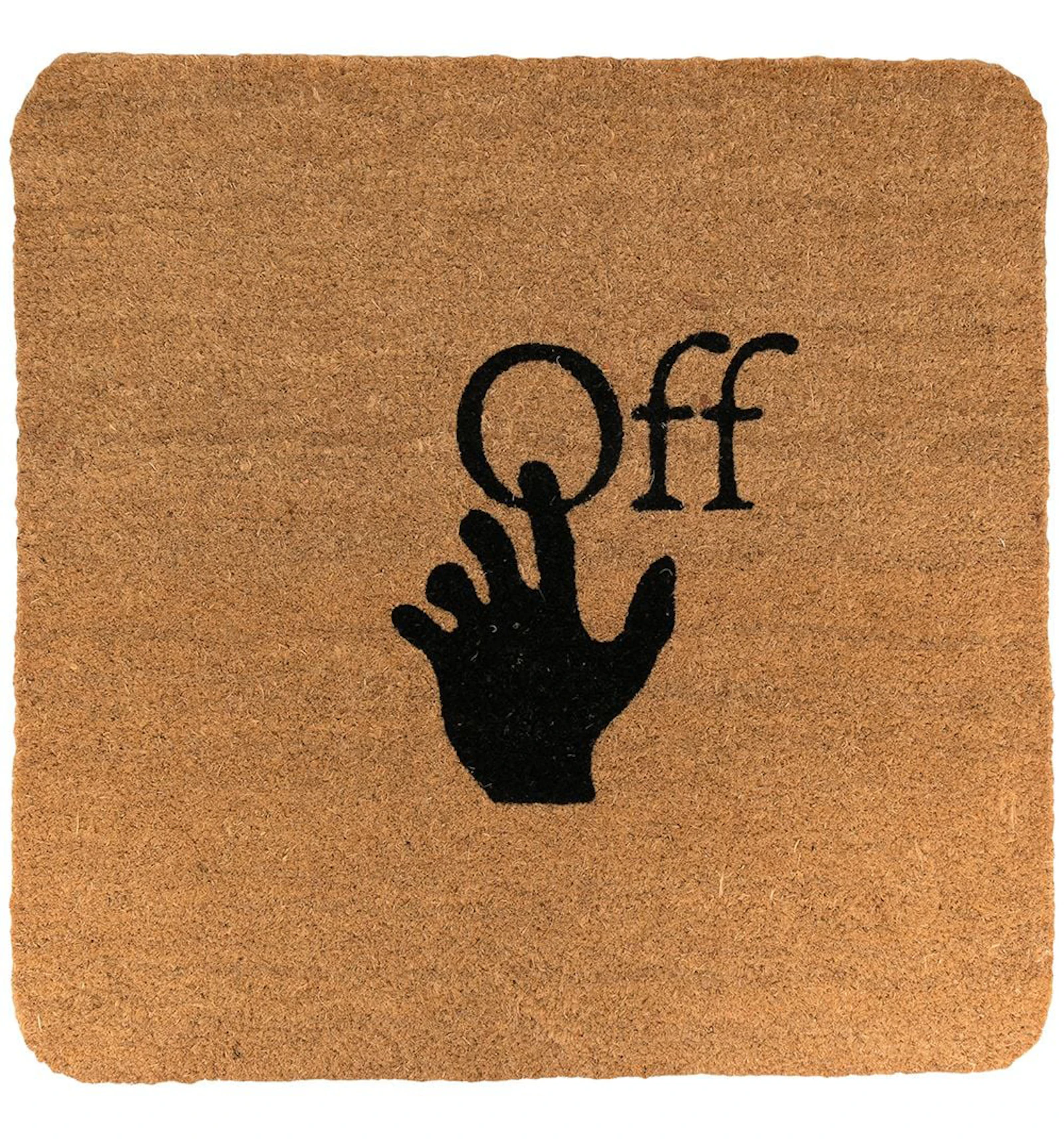 OFF WHITE Hand Logo Doormat Beige Black FW21 CN off-white-hand-logo-doormat-beige-black-fw21-cn