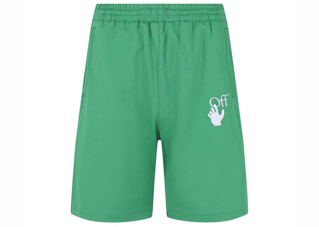 Pre-owned Off-white Hands Off Skate Track Shorts Green