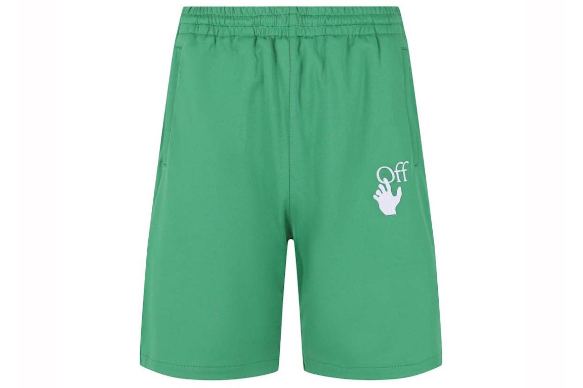 Pre-owned Off-white Hands Off Skate Track Shorts Green