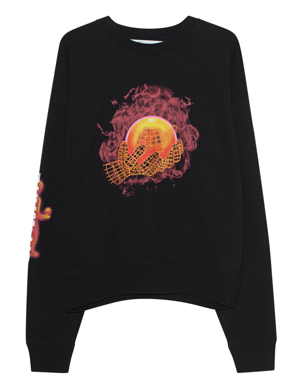 OFF-WHITE Hands and Planet L/S T-Shirt Black/Multicolor