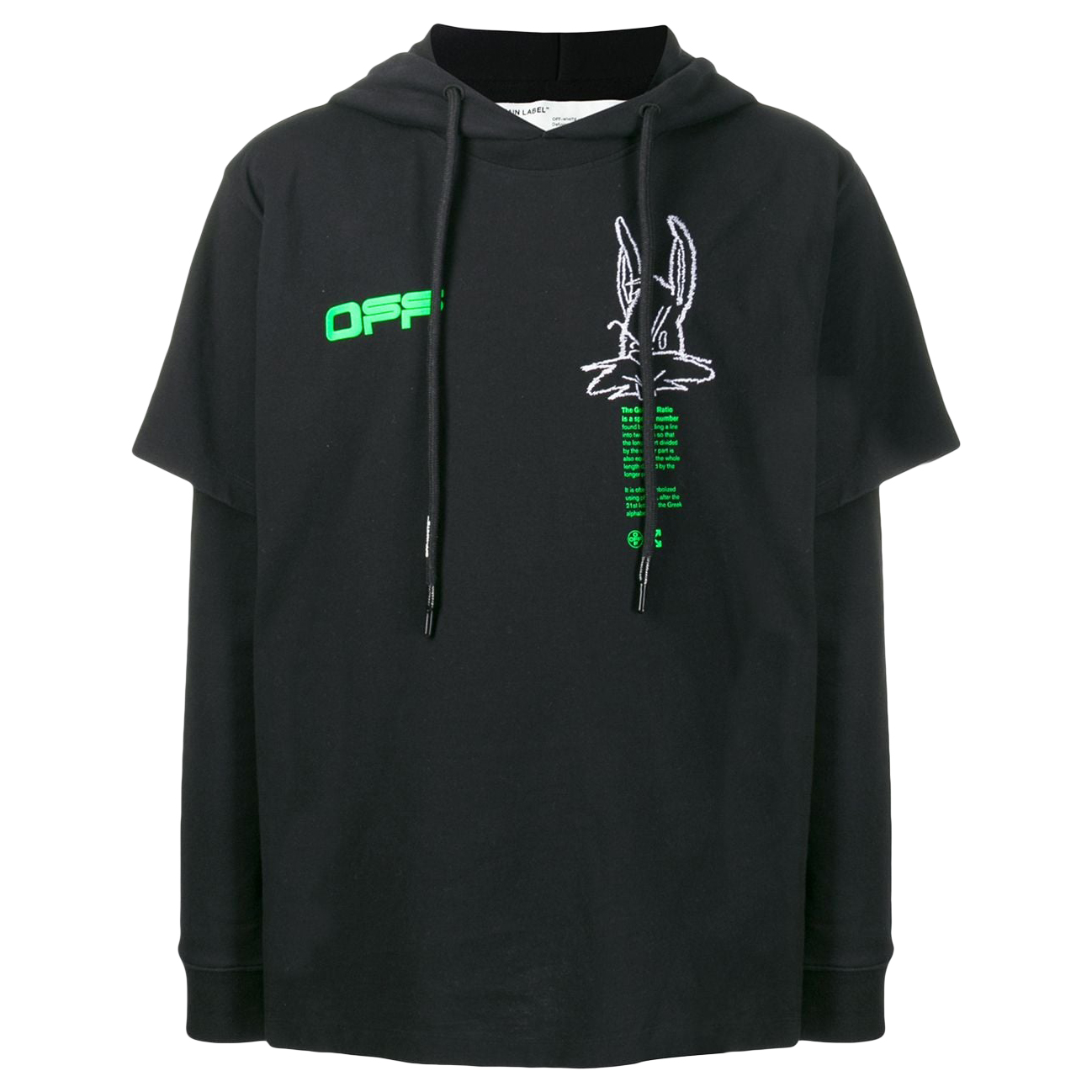 OFF-WHITE Harry The Bunny Double Sleeved Hoodie Black/Brilliant Green