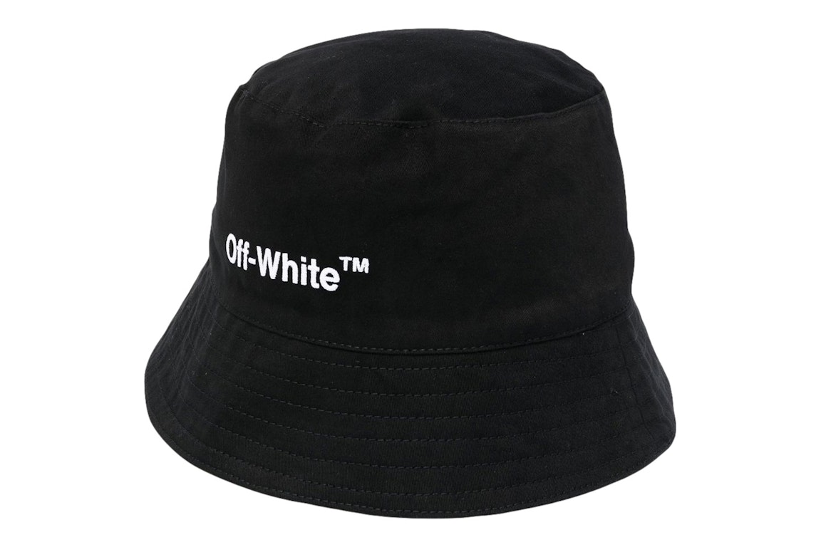 Pre-owned Off-white Helvetica Cotton Bucket Hat Black/white