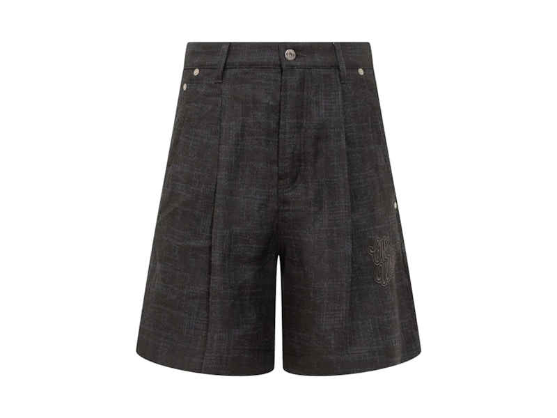 OFF-WHITE Shorts mit hohem Bund und weitem Bein Blau