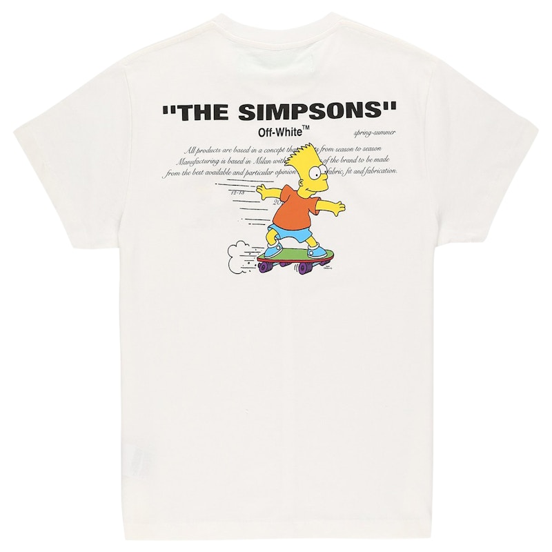 OFF WHITE Homer and Bart Simpson T Shirt White Multicolor Hombre